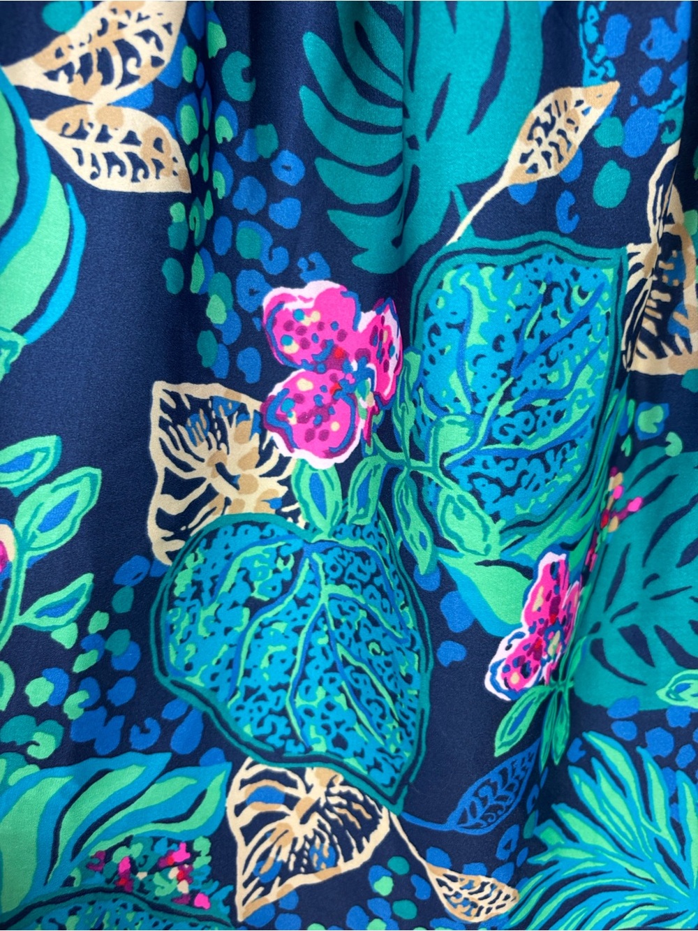 Lilly Pulitzer Kaori off the shoulder top low tide navy life of the party sz lg - Picture 9 of 10